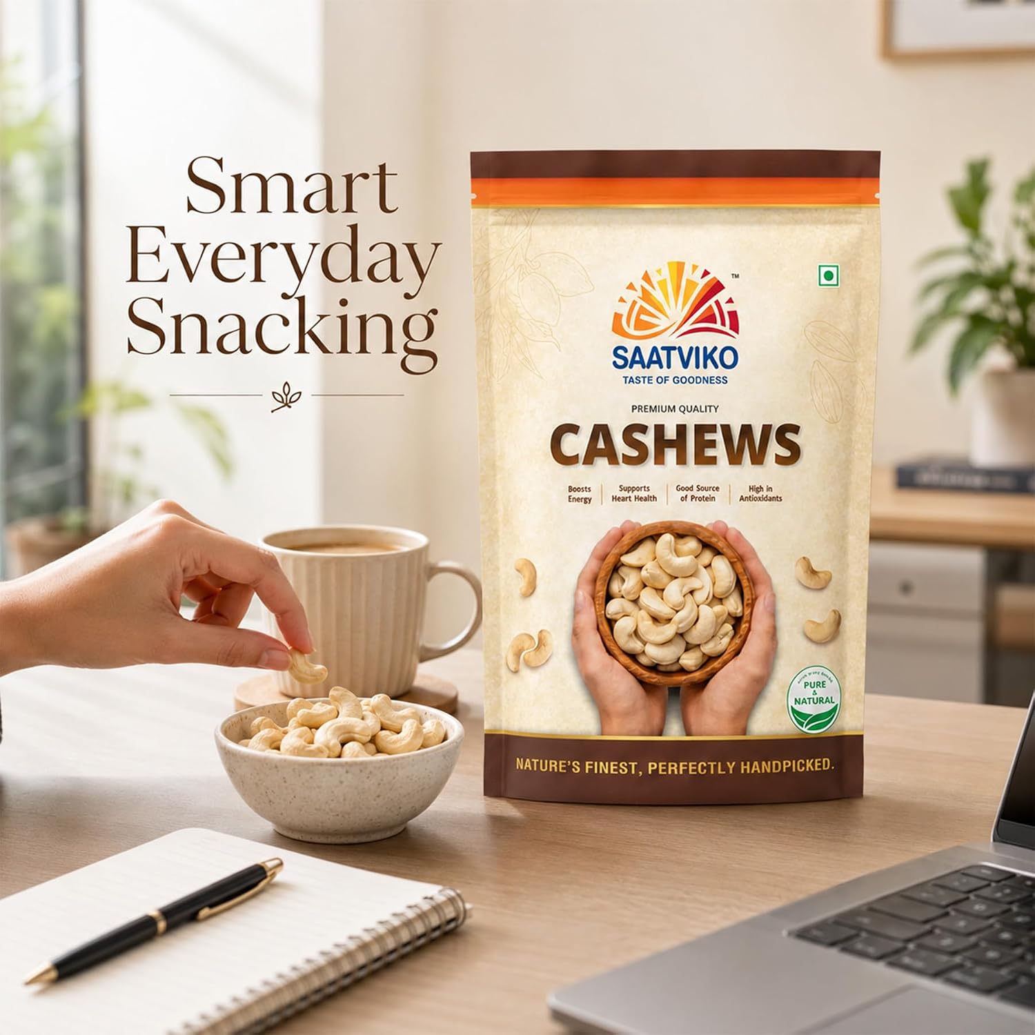 Premium Cashews | Fresh & Crunchy Kaju – Saatviko - Image 3