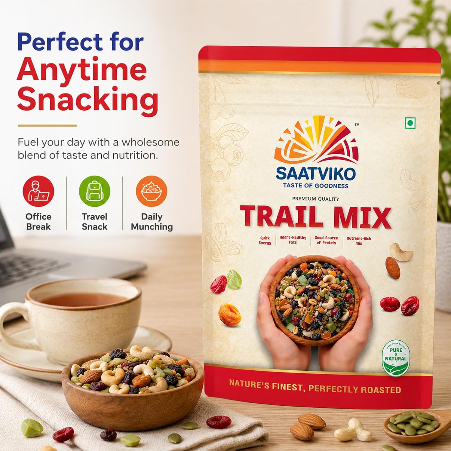 Trail Mix (Energy Booster) | Healthy Snack Mix – Saatviko - Image 4