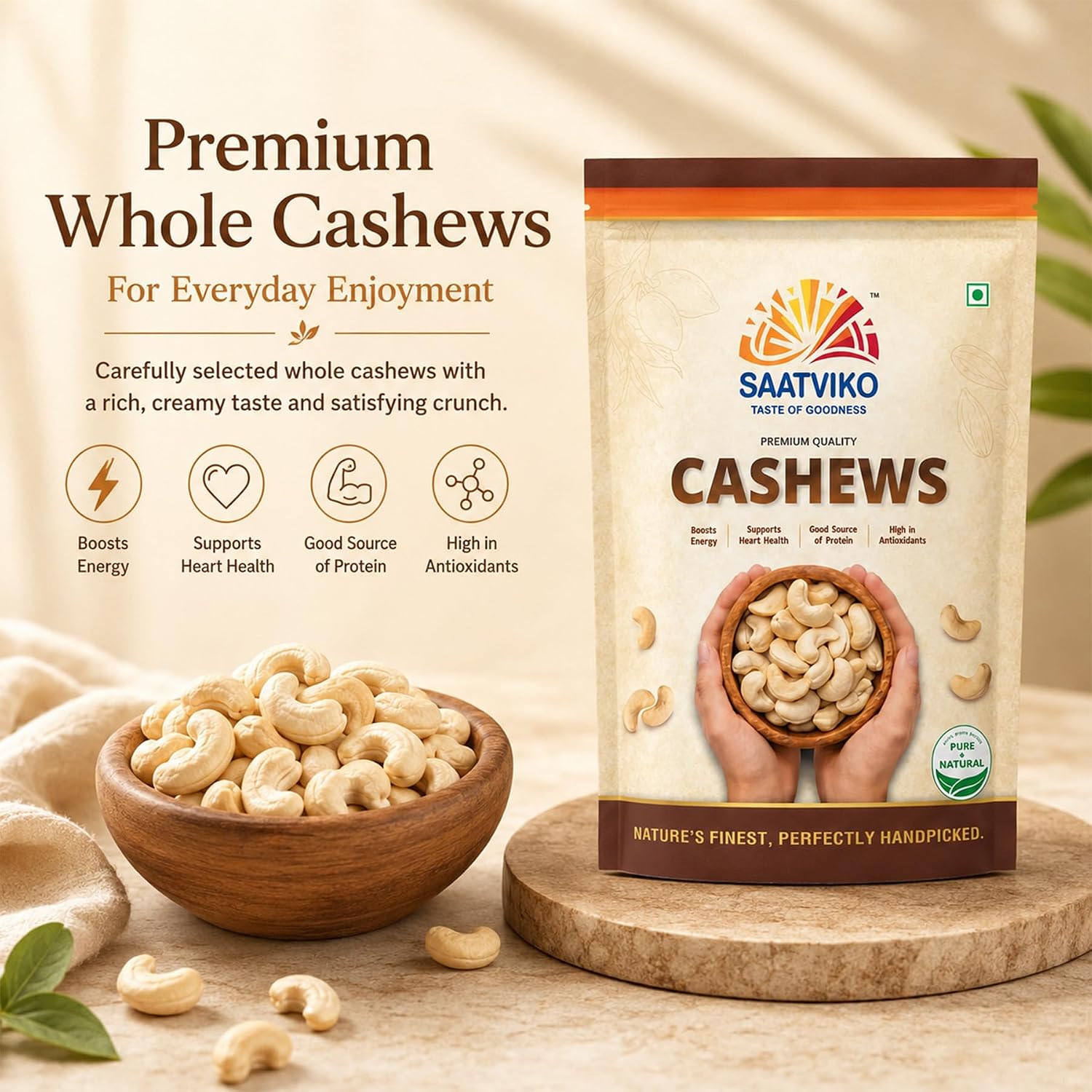 Premium Cashews | Fresh & Crunchy Kaju – Saatviko - Image 6