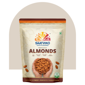 Premium Almonds 200gm | Fresh & Crunchy Badam – Saatviko
