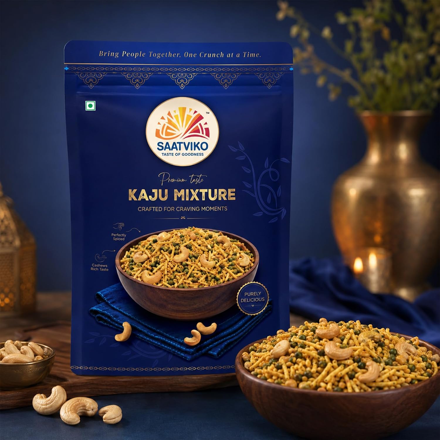 Saatviko Premium Kaju Mixture 400g | Crunchy Cashew Namkeen Mix - Image 3