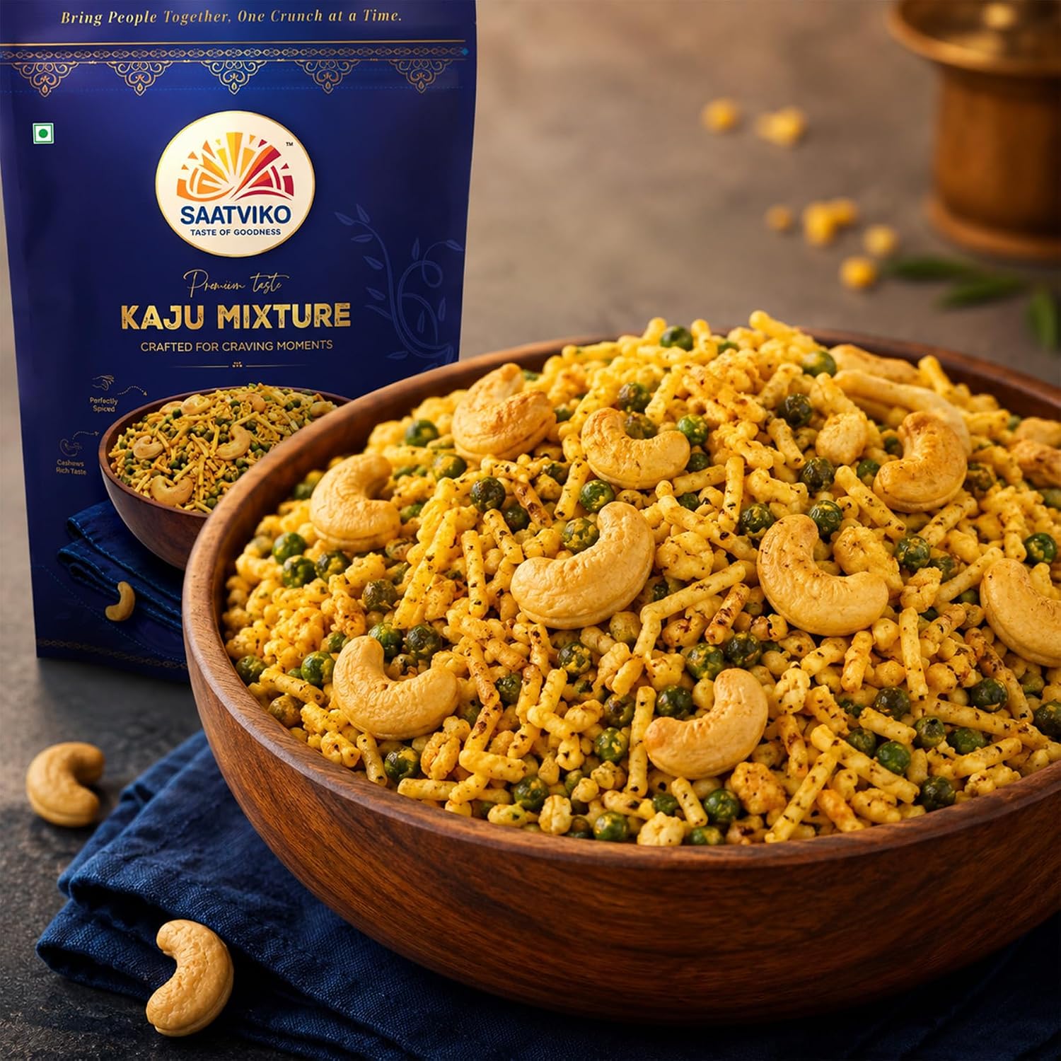 Saatviko Premium Kaju Mixture 400g | Crunchy Cashew Namkeen Mix - Image 4