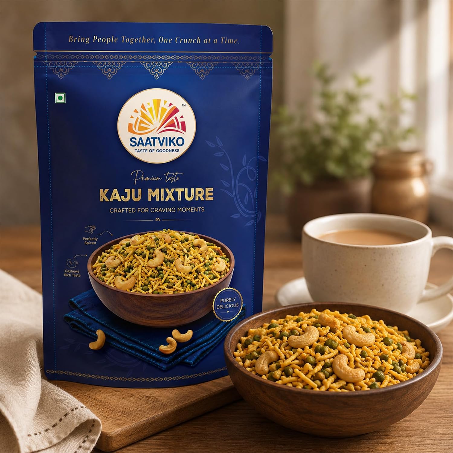 Saatviko Premium Kaju Mixture 400g | Crunchy Cashew Namkeen Mix - Image 6