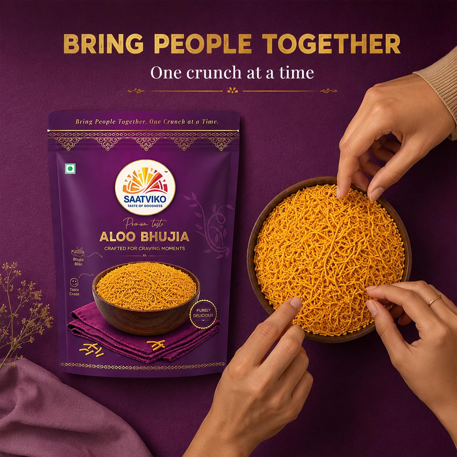 Saatviko Premium Aloo Bhujia 300g | Crispy & Spicy Indian Namkeen - Image 7