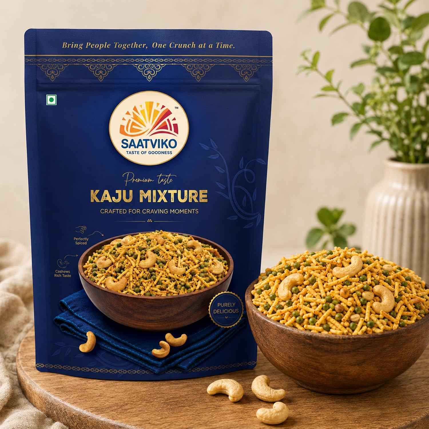 Saatviko Premium Kaju Mixture 400g | Crunchy Cashew Namkeen Mix - Image 5
